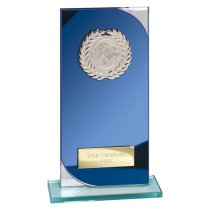 Seismic Multisport Glass Trophy | Blue & Silver | 190mm