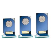 Seismic Multisport Glass Trophy | Blue & Silver | 190mm