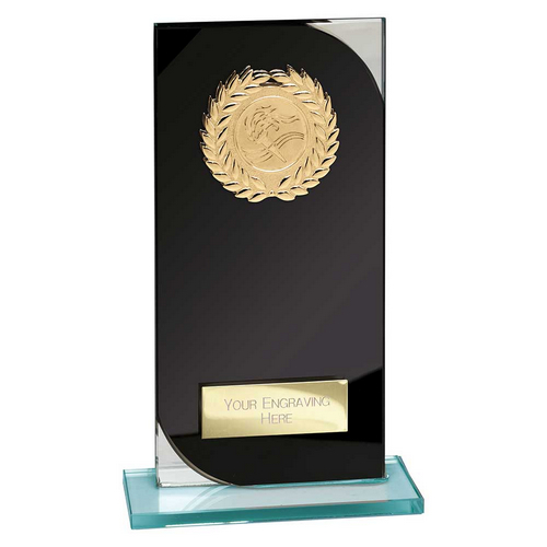 Seismic Multisport Glass Trophy | Black & Silver | 190mm