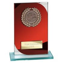 Seismic Multisport Glass Trophy | Red & Silver | 150mm