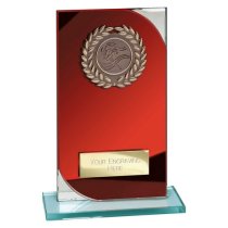 Seismic Multisport Glass Trophy | Red & Silver | 170mm