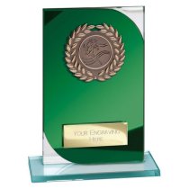Seismic Multisport Glass Trophy | Green & Silver | 150mm