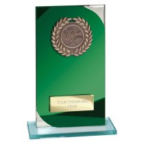 Seismic Multisport Glass Trophy | Green & Silver | 170mm