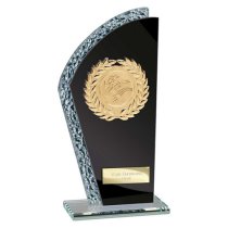 Hawk Multisport Glass Trophy | Black & Silver | 165mm