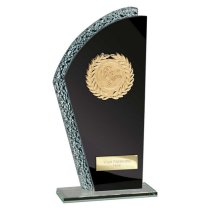 Hawk Multisport Glass Trophy | Black & Silver | 205mm