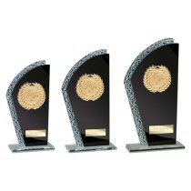 Hawk Multisport Glass Trophy | Black & Silver | 205mm