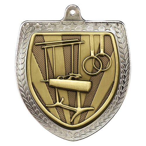 Cobra Gymnastics Shield Medal | Silver | 75mm