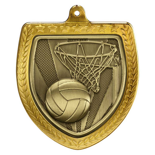 Cobra Netball Shield Medal | Gold | 75mm