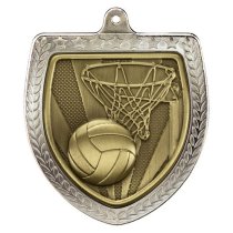 Cobra Netball Shield Medal | Silver | 75mm