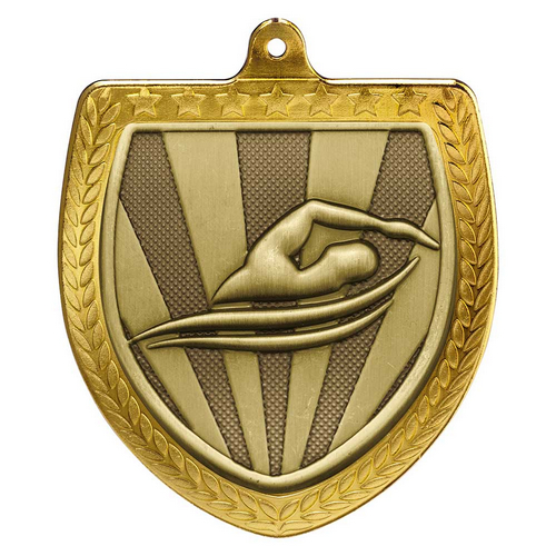 Cobra Swimming Shield Medal | Gold | 75mm