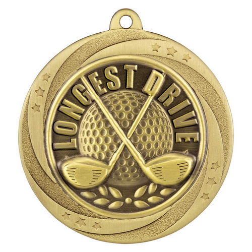 Superstar Longest Drive Medal | Gold | 60mm