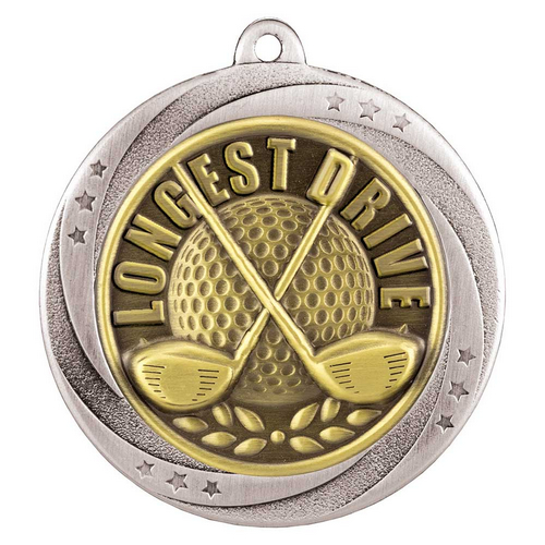 Superstar Longest Drive Medal | Silver | 60mm