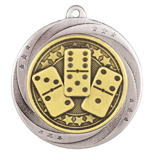 Superstar Dominoes Medal | Silver | 60mm
