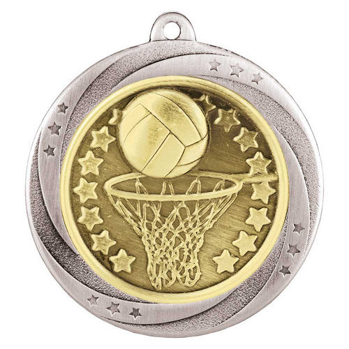 Superstar Netball Medal | Silver | 60mm