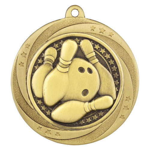Superstar Ten Pin Bowling Medal | Gold | 60mm