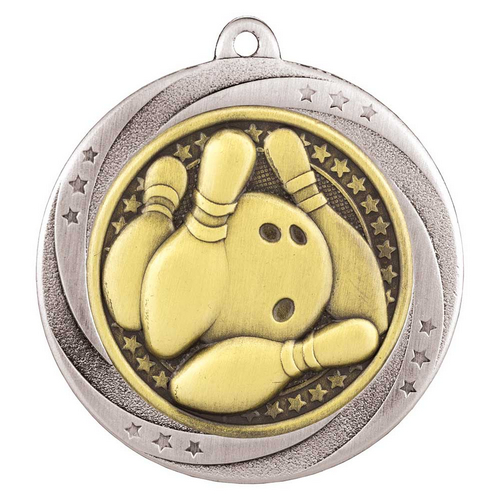 Superstar Ten Pin Bowling Medal | Silver | 60mm