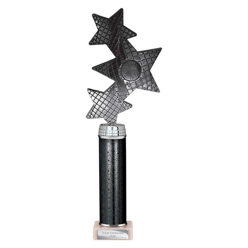 Trinity Star Tube Trophy | Black & Silver | 340mm