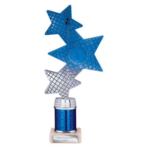 Trinity Star Tube Trophy | Blue & Silver | 240mm