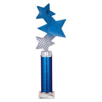 Trinity Star Tube Trophy | Blue & Silver | 340mm