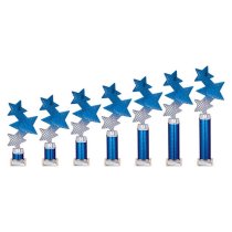 Trinity Star Tube Trophy | Blue & Silver | 365mm