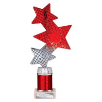 Trinity Star Tube Trophy | Red & Silver | 240mm