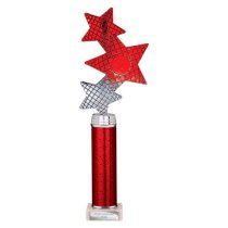 Trinity Star Tube Trophy | Red & Silver | 340mm