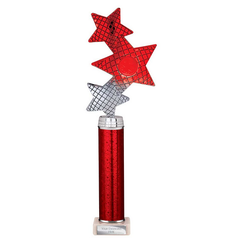 Trinity Star Tube Trophy | Red & Silver | 365mm