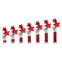 Trinity Star Tube Trophy | Red & Silver | 365mm