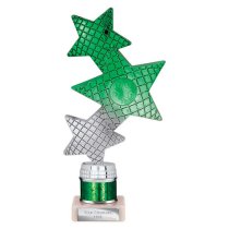 Trinity Star Tube Trophy | Green & Silver | 215mm