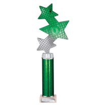 Trinity Star Tube Trophy | Green & Silver | 340mm