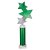 Trinity Star Tube Trophy | Green & Silver | 340mm - TR25603F