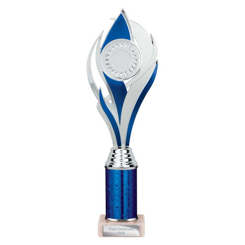 Volcano Tube Trophy | Blue & Silver | 310mm