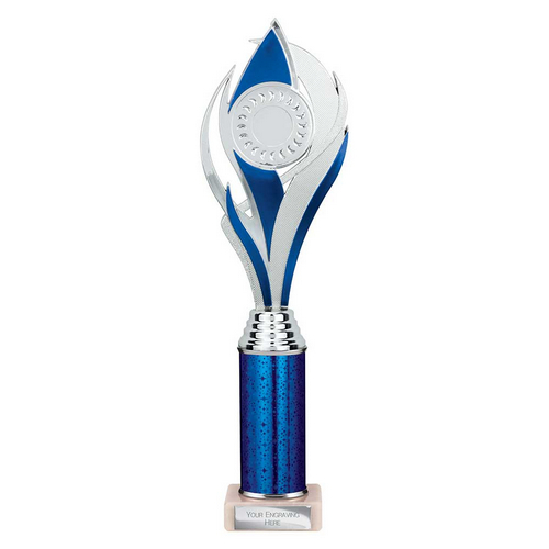 Volcano Tube Trophy | Blue & Silver | 335mm