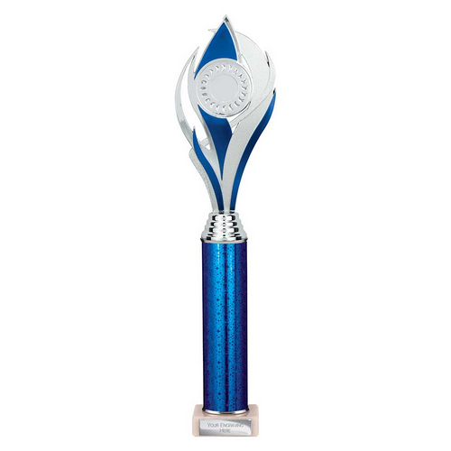 Volcano Tube Trophy | Blue & Silver | 410mm