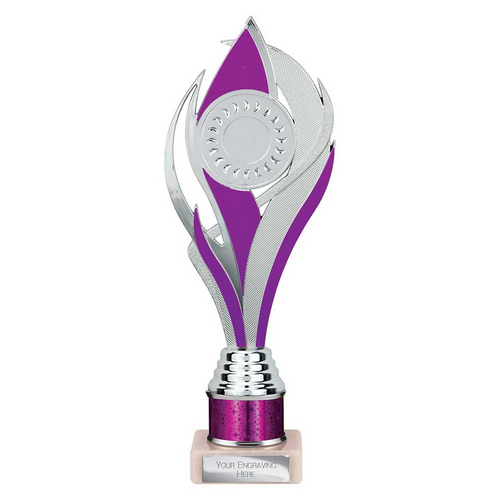 Volcano Tube Trophy | Purple & Silver | 260mm
