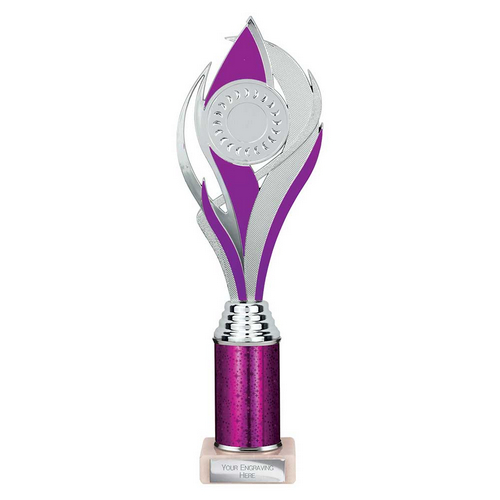 Volcano Tube Trophy | Purple & Silver | 310mm