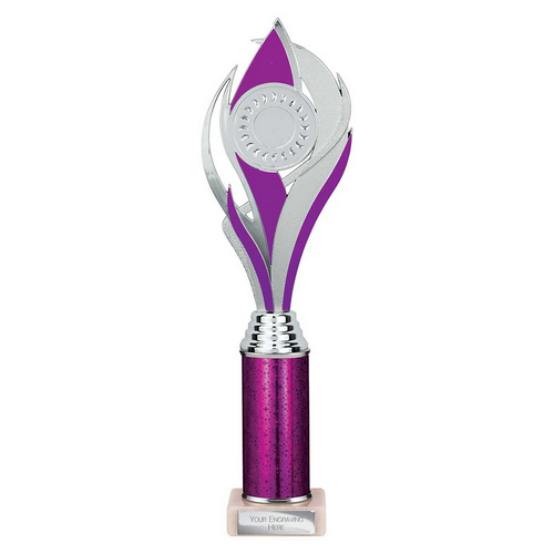 Volcano Tube Trophy | Purple & Silver | 335mm