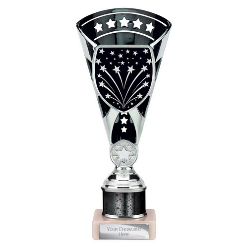 Cobra Star Tube Trophy | Silver & Black | 230mm