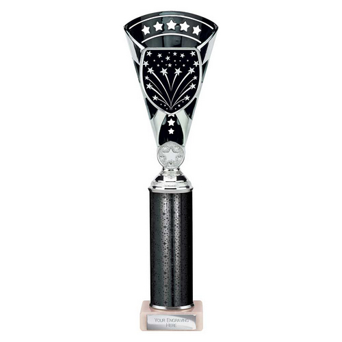 Cobra Star Tube Trophy | Silver & Black | 330mm