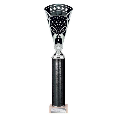 Cobra Star Tube Trophy | Silver & Black | 380mm