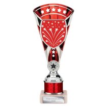 Cobra Star Tube Trophy | Red & Silver | 230mm