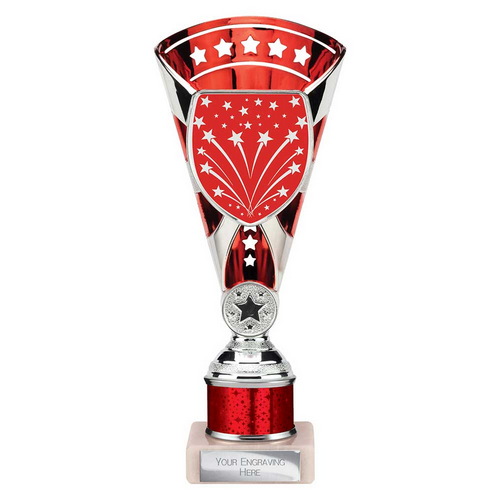 Cobra Star Tube Trophy | Red & Silver | 230mm