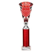Cobra Star Tube Trophy | Red & Silver | 330mm