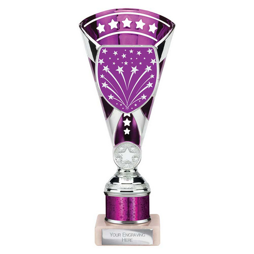 Cobra Star Tube Trophy | Purple & Silver | 230mm