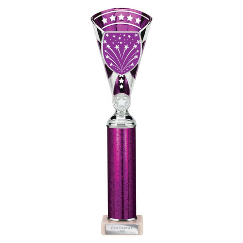 Cobra Star Tube Trophy | Purple & Silver | 355mm