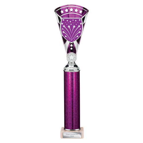 Cobra Star Tube Trophy | Purple & Silver | 380mm