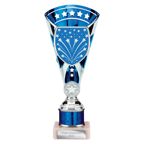 Cobra Star Tube Trophy | Blue & Silver | 230mm