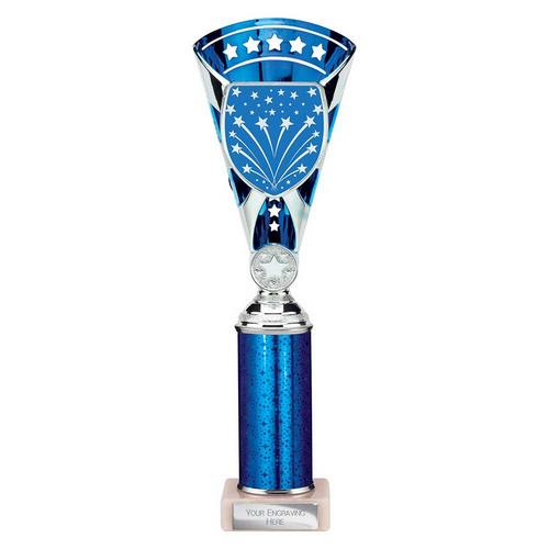 Cobra Star Tube Trophy | Blue & Silver | 305mm