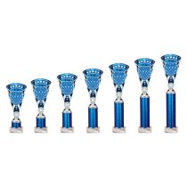 Cobra Star Tube Trophy | Blue & Silver | 330mm