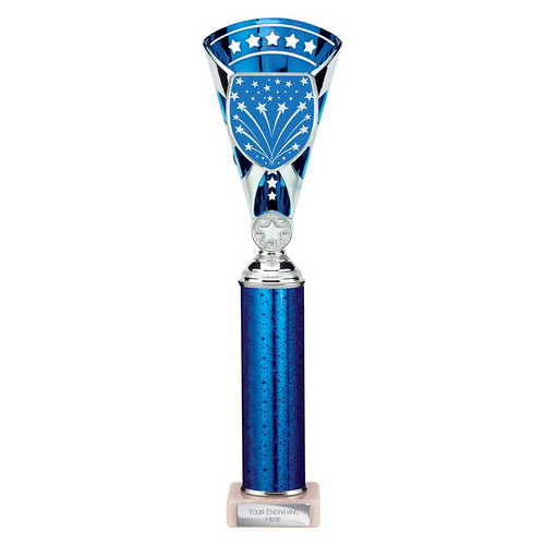 Cobra Star Tube Trophy | Blue & Silver | 355mm